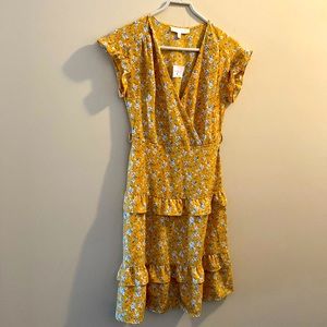 Monteau | Floral Dress, yellow/blue, NWT, XS